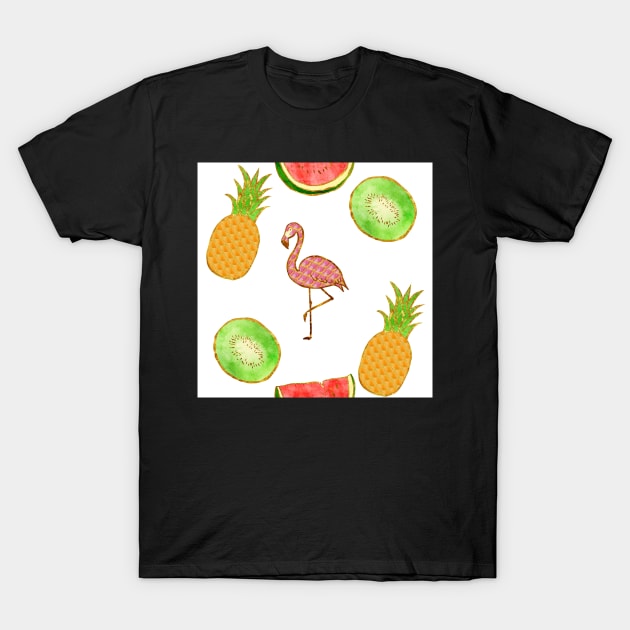 White shirt with gold pineapples 2025